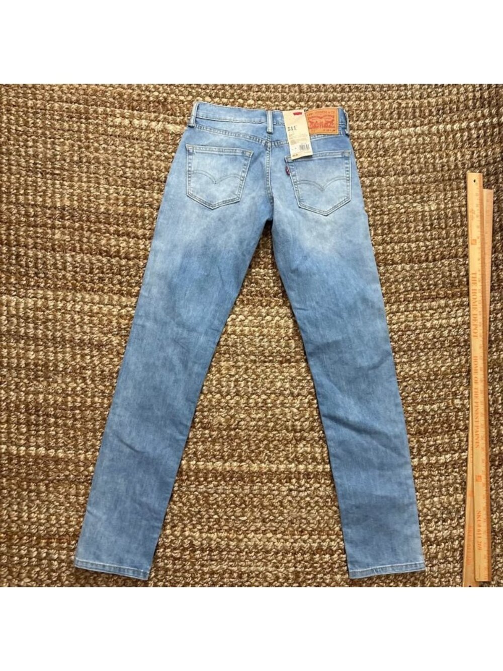 NWT Levis 511 Slim Fit Jeans Mens W28 L34 Light Wash Denim Slightly Tapered